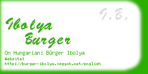 ibolya burger business card